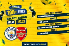 AdmiralBet 100+ tiket - Siti i Arsena za kvotu 127,02!